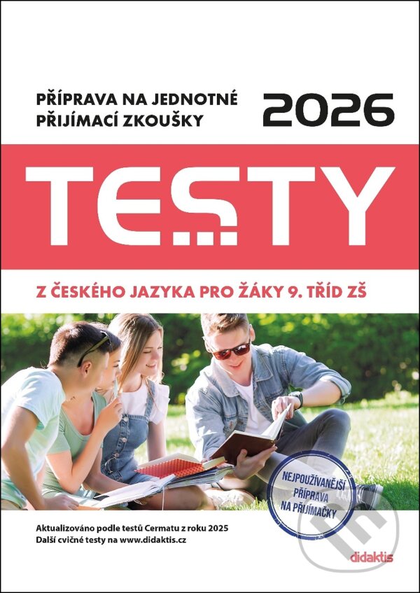 Testy 2026 z českého jazyka pro žáky 9. tříd ZŠ koupíte na Martinus.cz