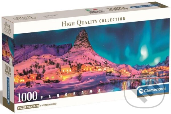 Puzzle Panorama: Noční ostrov Lofoty