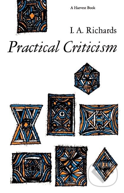 Kniha: Practical Criticism (Ivor A. Richards). Houghton Mifflin, 1956