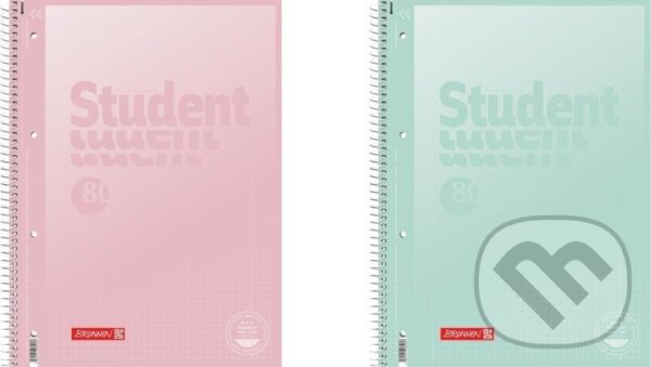 Levně Brunnen student blok pastel A4 - čtvereček, 80 listů, růžový/zelený