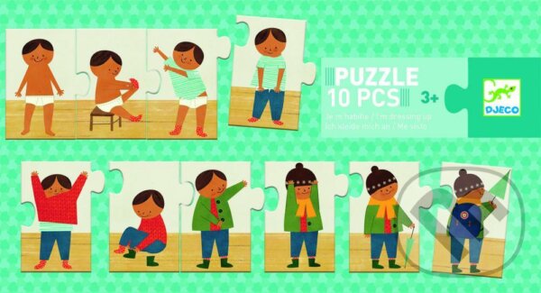 Puzzle: Postupové puzzle - Obliekam sa (Djeco). Djeco, 2019