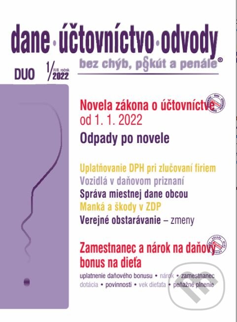 Levně Dane, účtovníctvo, odvody č. 1 / 2022 bez chýb, pokút a penále - kniha z kategorie Dane