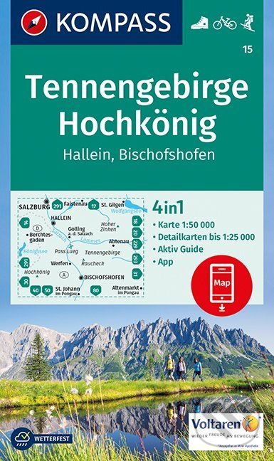 Levně Tennengebirge, Hochkönig (K 15 Hallein, Bischofshofen (mierka hlavnej mapy 1:50 000))