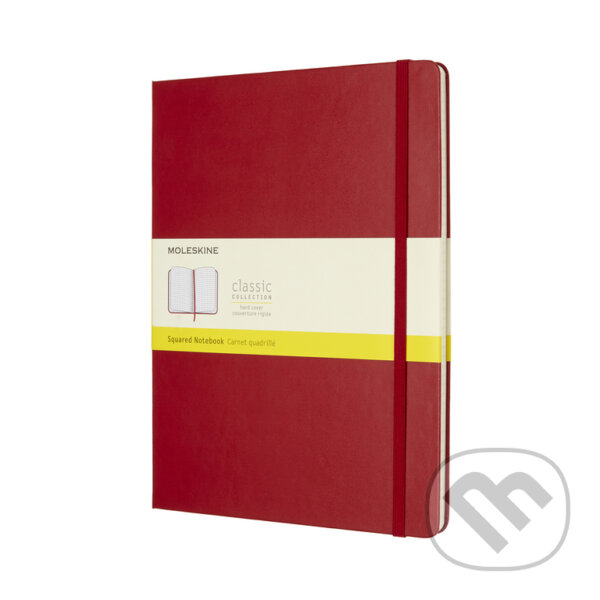 Levně Moleskine - červený zápisník (veľký, štvorčekovaný)