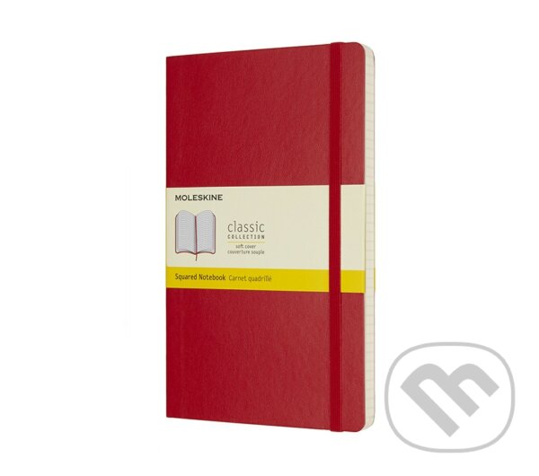 Levně Moleskine - červený zápisník (stredný, štvorčekovaný)