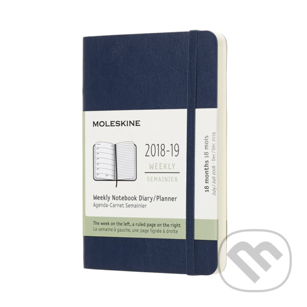 Moleskine – 18-mesačný plánovací modrý zápisník 2018/2019, Moleskine, 2018