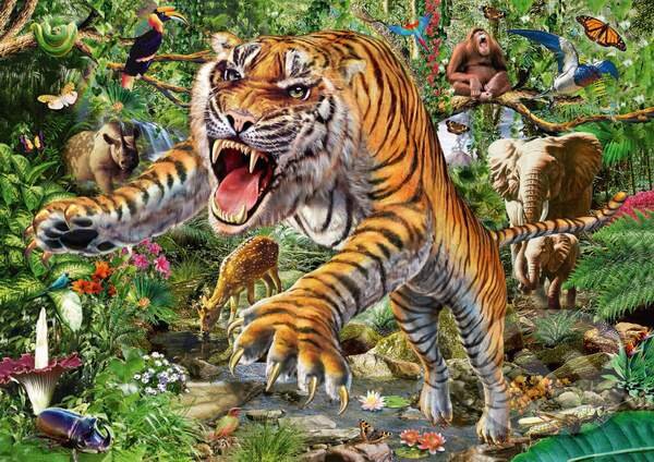 Levně Tiger attack - puzzle z kategorie Zvieratá
