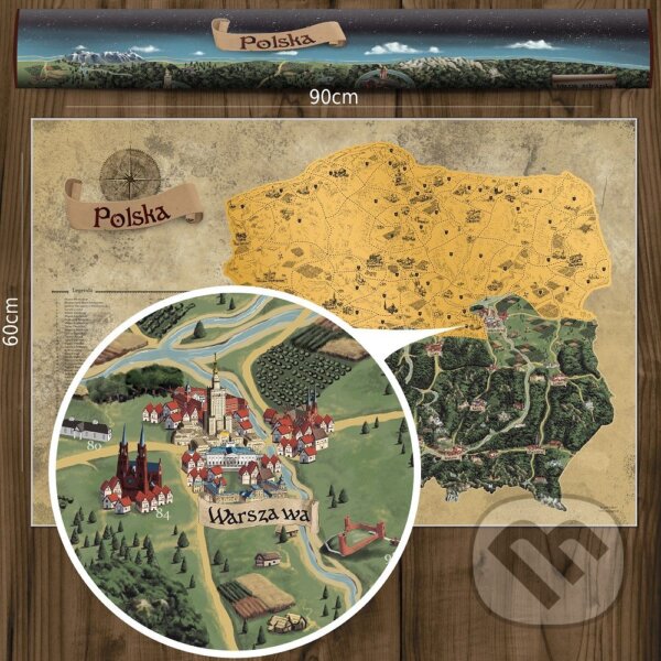 Levně Stieracia mapa Poľska (Zlatá)