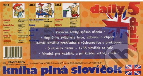 Levně Chytré karty: Angličtina - Kniha plná slovíčok (5 denne) - kniha z kategorie Jazykové učebnice a slovníky
