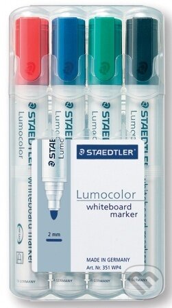 Levně STAEDTLER Popisovač na bílou tabuli "Lumicolor 351", 4 barvy, kuželový hrot, 2mm