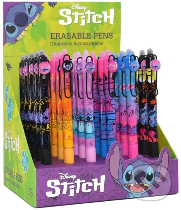 Levně Colorino gumovateľné pero Stitch Black - mix motivov