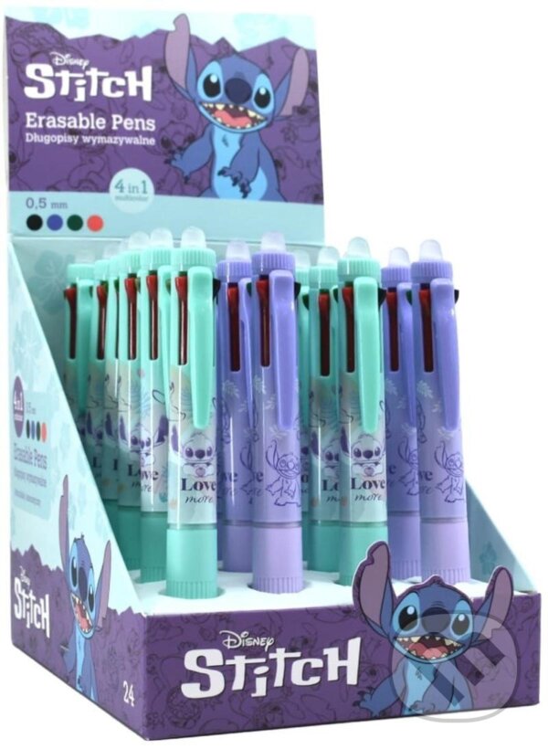 Levně Colorino gumovateľné pero 4v1 Stitch Pastel - mix motivov