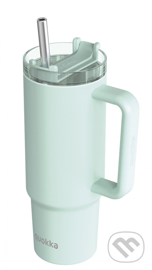 Levně Nerezový termohrnček so slamkou Stream Turquoise 950 ml