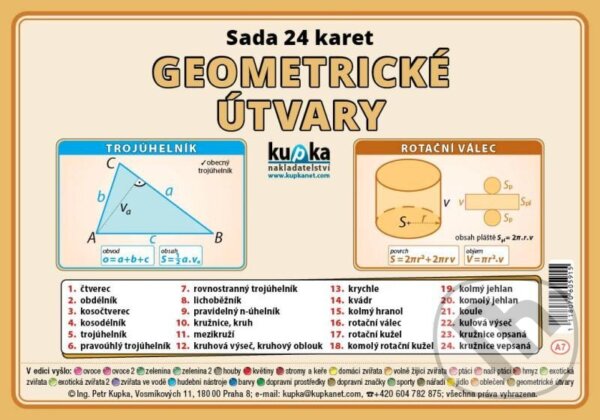 Levně Sada 24 karet - geometrické útvary - Petr Kupka - kniha z kategorie 1. stupeň