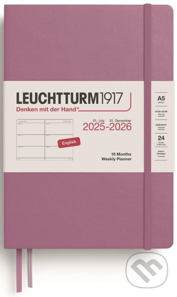 Weekly Planner 2026 Medium (A5) 18 Months Dusty Rose (Leuchtturm1917). Leuchtturm1917, 2025