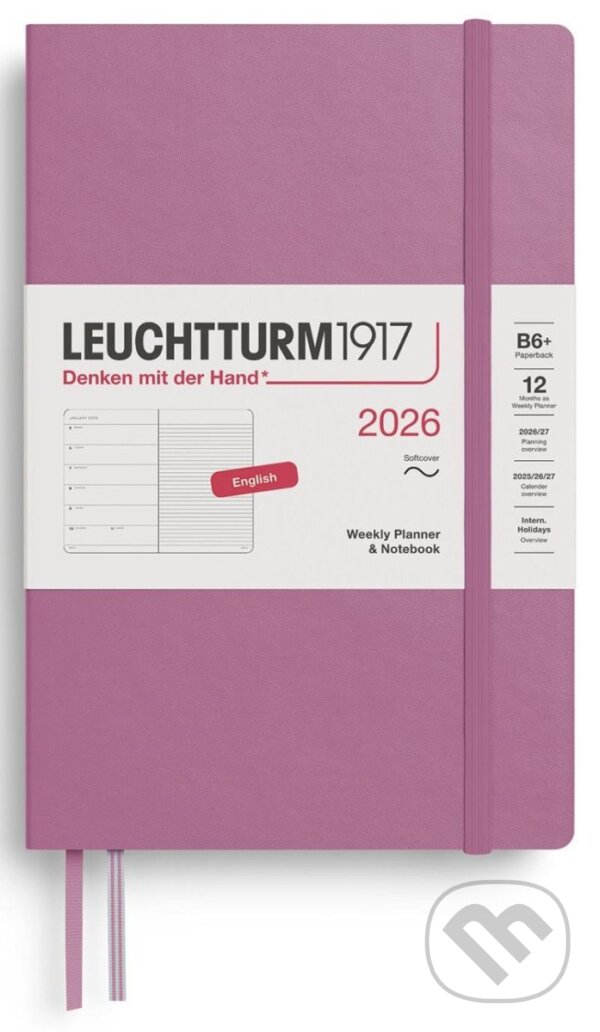 Weekly Planner & Notebook 2026 Paperback (B6+) Dusty Rose (Leuchtturm1917)