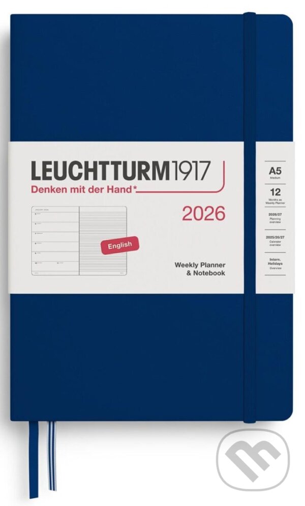 Weekly Planner & Notebook 2026 Medium (A5) Navy (Leuchtturm1917). Leuchtturm1917, 2025