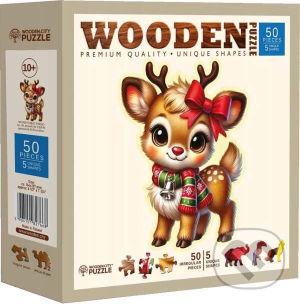 Levně Dřevěné puzzle Zimní přítel (50 dílků) - puzzle z kategorie 15 – 60 dielikov