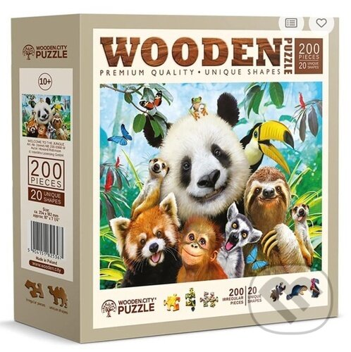 Levně Dřevěné puzzle Vítejte v džungli (200 dílků) - puzzle z kategorie Zvieratá