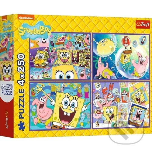 Levně Puzzle Šílený svět Spongeboba (4x250 dílků) - puzzle z kategorie 60 – 300 dielikov