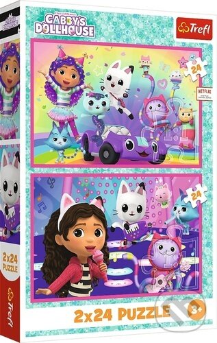 Levně Puzzle Gábinin kouzelný domek / Zábava s Gabby (2x24 dílků) - puzzle z kategorie 15 – 60 dielikov