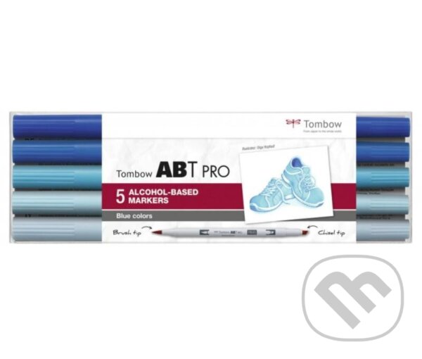 Levně Tombow Obojstranná liehová fixka ABT PRO - Blue colors 5 ks