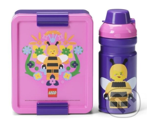 Levně LEGO Bee desiatový set (fľaša a box) - fialová