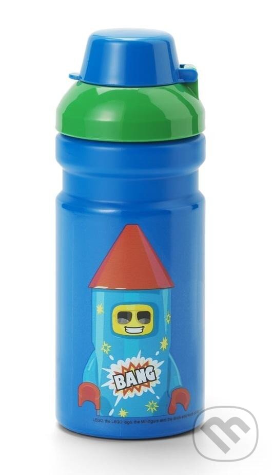 Levně LEGO Rocket fľaša na pitie - modrá/zelená