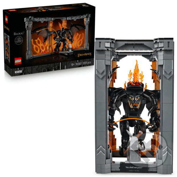 Levně LEGO® Icons 10367 Knižná zarážka: Pán prsteňov – Balrog™ - hra z kategorie Ostatné