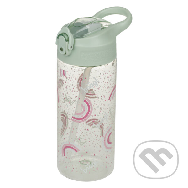 Levně Tritanová fľaša na nápoje so slamkou Baagl Dúha (500 ml)