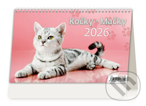 Kočky 2026 - stolní kalendář (Helma). Helma, 2025