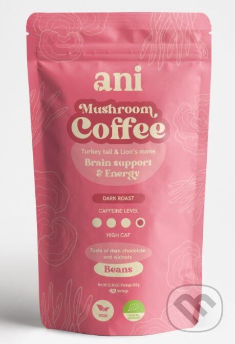 Levně ANi Mushroom Coffee Brain suport & Energy - zrnková káva