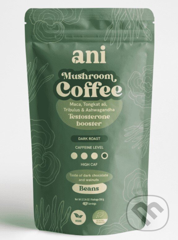 Levně ANi Mushroom Coffee Testosteron booster - zrnková káva