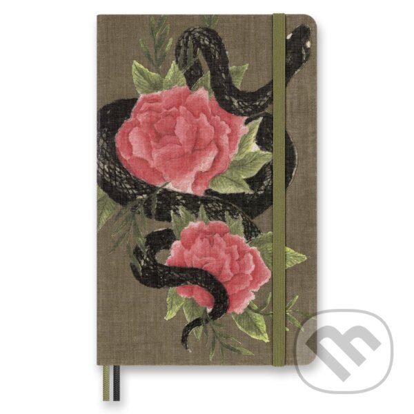 Levně Moleskine - zápisník Snake Roses (stredný, linajkovaný, pevná väzba, elastické zatváranie)
