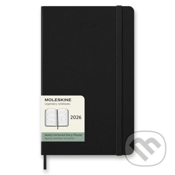 Moleskine – 12-mesačný týždenný horizontálny diár 2026 - čierny (Moleskine). Moleskine, 2025