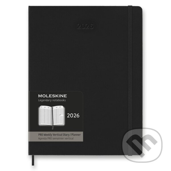 Moleskine – 12-mesačný týždenný vertikálny diár PRO 2026 - čierny (Moleskine). Moleskine, 2025