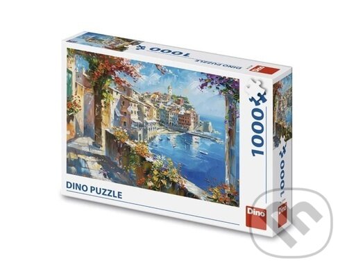 Levně Puzzle Středomořské městečko (1000 dílků) - puzzle z kategorie Mestá a stavby