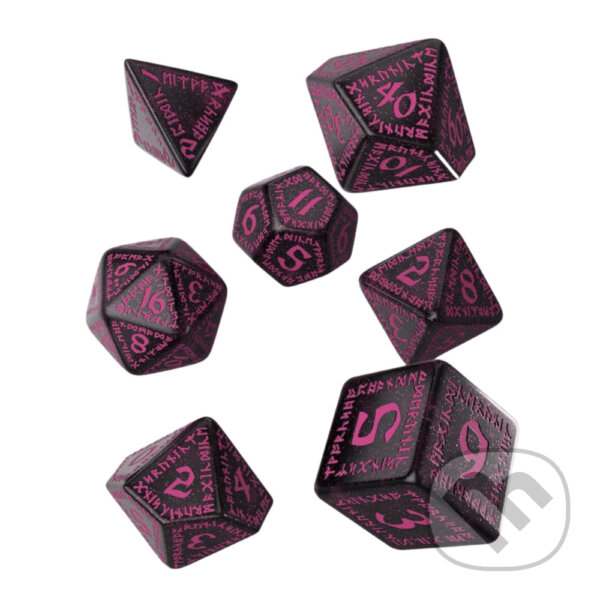 Sada runových kociek - Black-Magenta