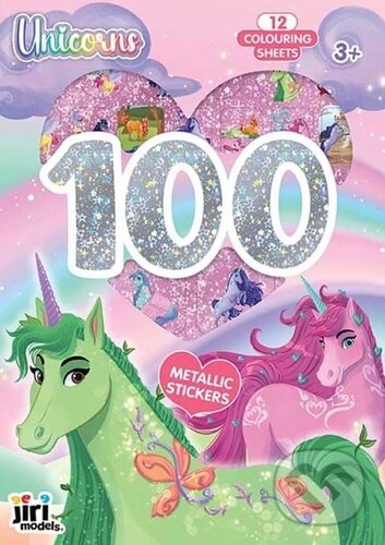 Levně 100 metalických samolepek s omalovánkovými listy: Jednorožci - kniha z kategorie Omaľovávanky, vystrihovanie, papier