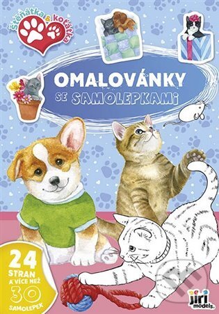 Levně Omalovánky A4 se samolepkami Štěňátka a koťátka