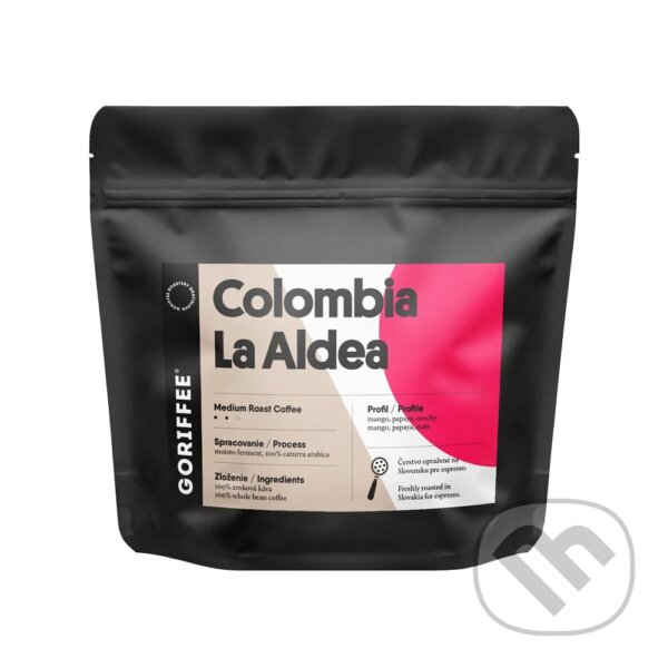 Kávy a čaje: Colombia La Aldea Moisto Ferment (Medium roast) (Goriffee). Goriffee, 2025