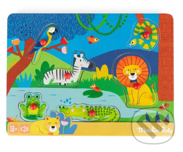 MOULIN ROTY Dřevěné puzzle Zvířátka Les Toupitis