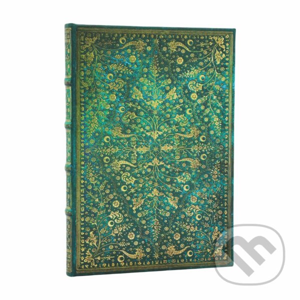 Paperblanks - zápisník Emerald Flower (midi, čistý, pevná väzba, elastické zatváranie)