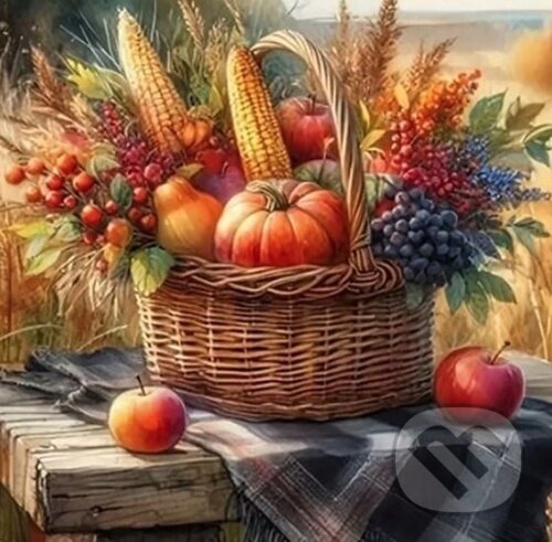 Diamantové malování Podzimní košík 30 × 40 cm