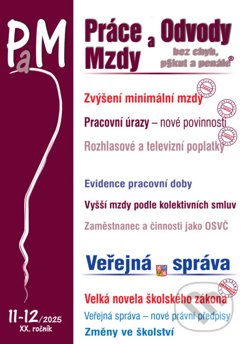 Levně PaM 11-12 / 2025 - Minimální mzda od 1. ledna 2026 - kniha z kategorie Pracovné právo
