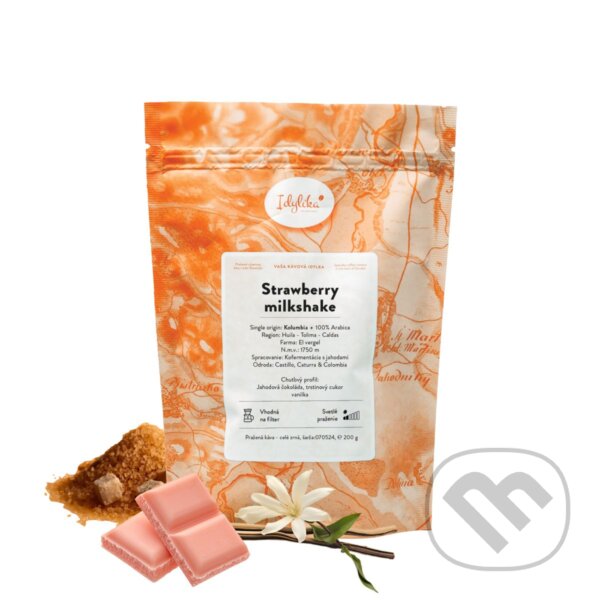 Kávy a čaje: Kolumbia Strawberry Milkshake (Idylika). Idylika, 2025