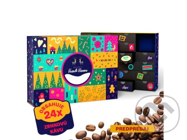 Kávový adventný kalendár FAREBNÝ 24x40g