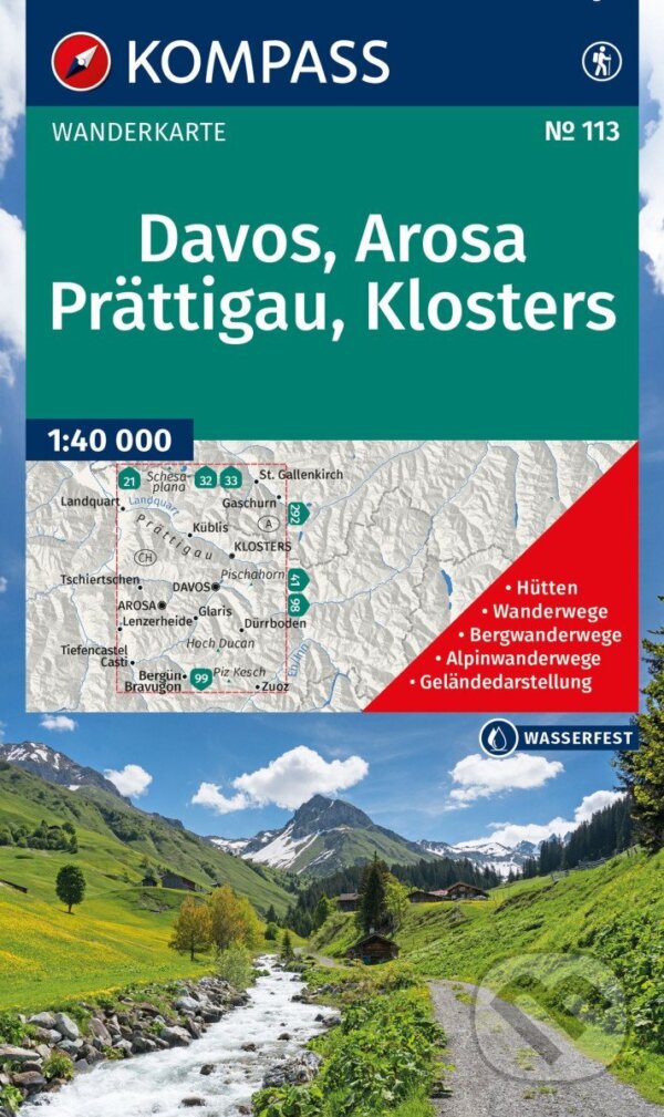 Levně Davos, Arosa, Prättigau, Klosters 1: 40 000