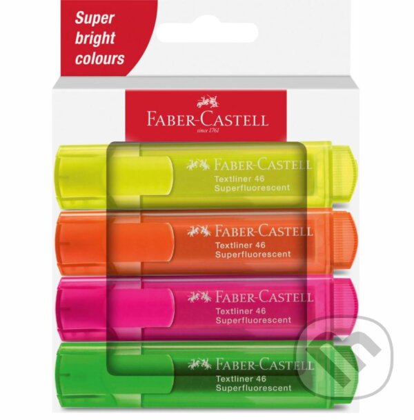 Zvýrazňovač Superfluo 1546/4 set (Faber-Castell). Faber-Castell, 2025
