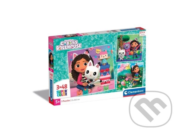 Levně PUZZLE 3X48 SQUARE GABBY´S DOLLHOUSE - puzzle z kategorie 15 – 60 dielikov